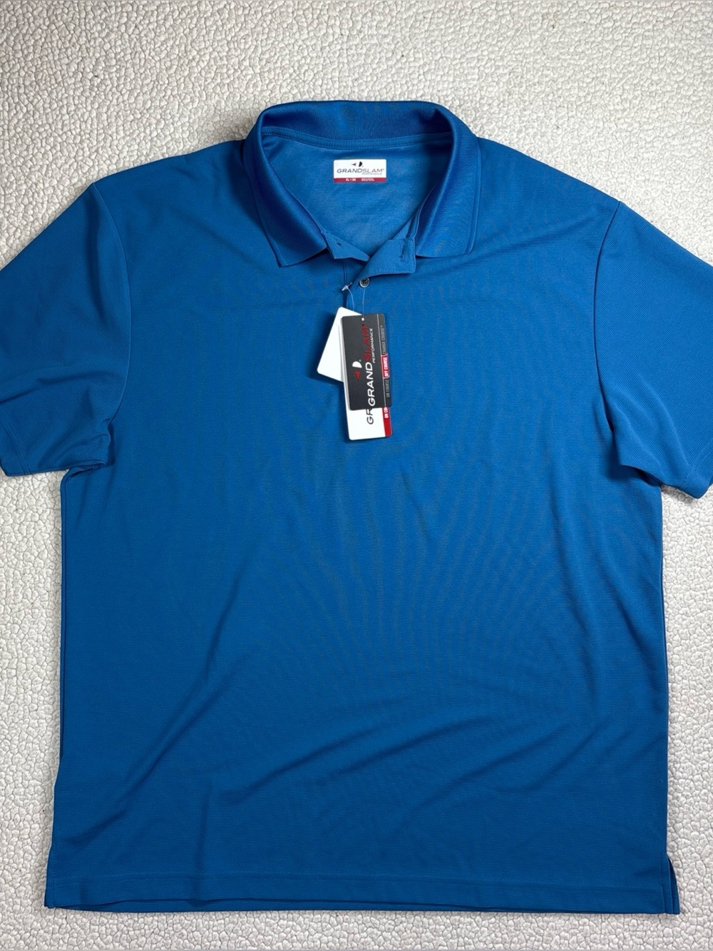 Grand Slam Performance Men’s Golf Polo Vallarta Blue Size XL Stretch UPF‎ 50 NWT